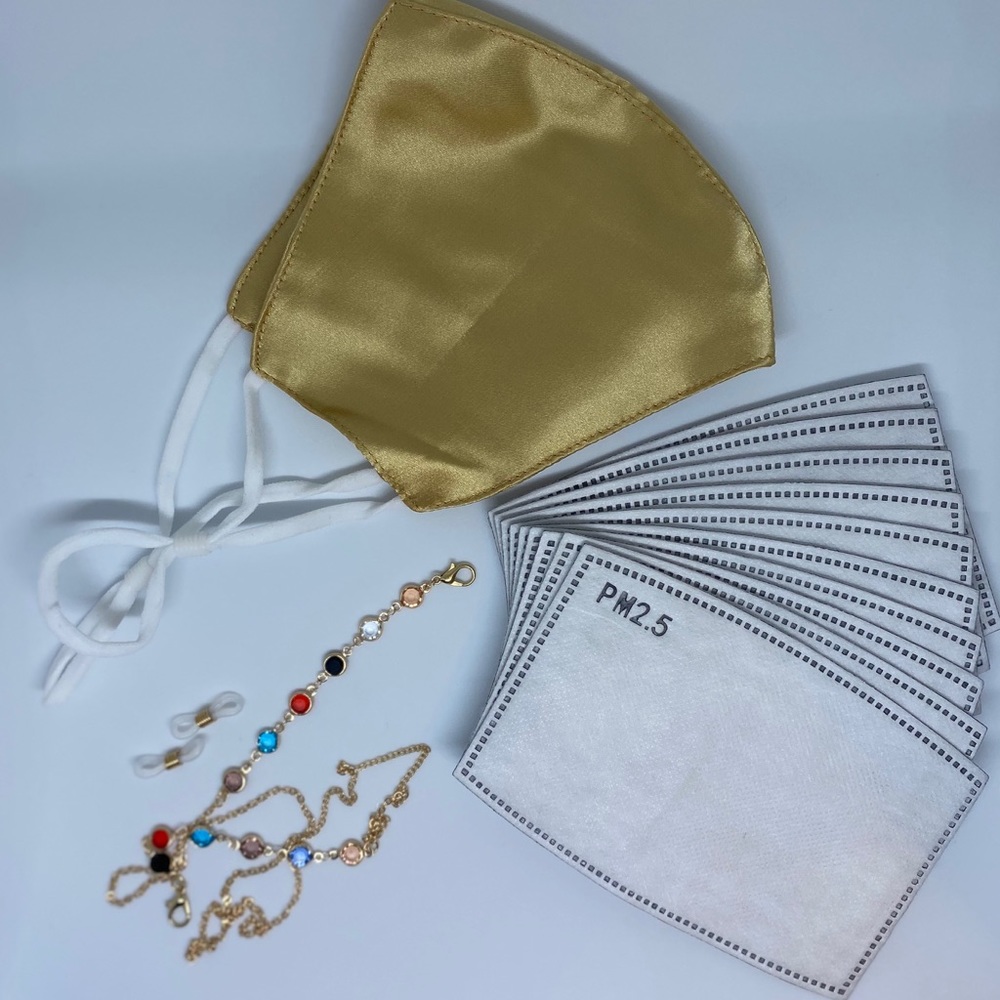 Mulberry silk facemask with lanyard & filters